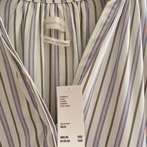 Chic Balloon Sleeve Striped Dress Oversized